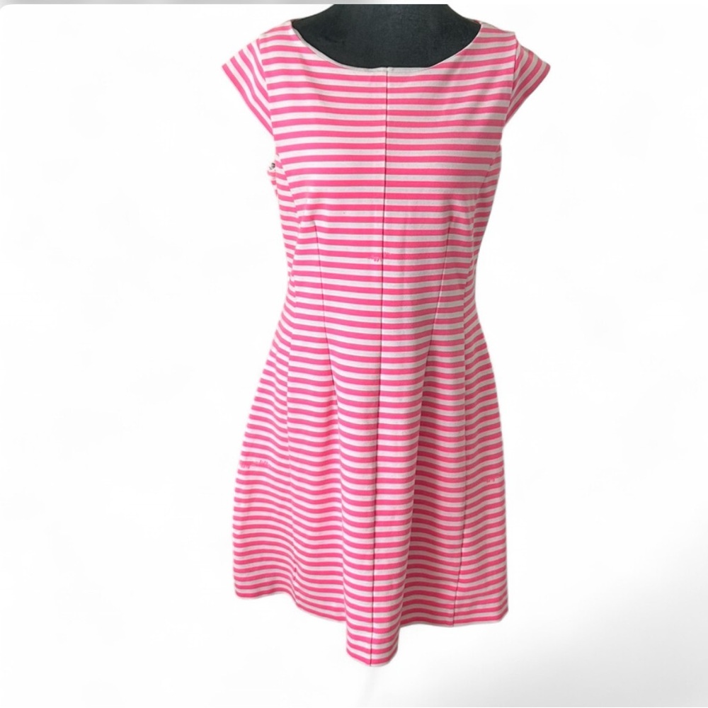 LILLY PULITZER Striped Pink Cap-Sleeve Fit & Flare Dress